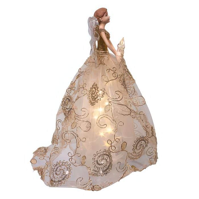 Gold Bow Angel with Star Lit Tree Topper Side Two