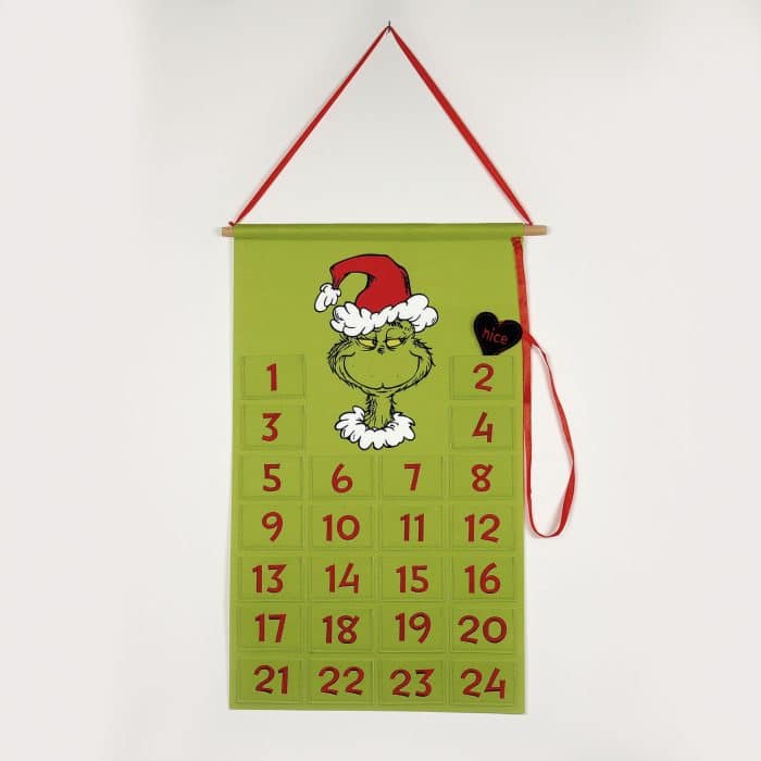 Grinch Heart Countdown Calendar Black Heart
