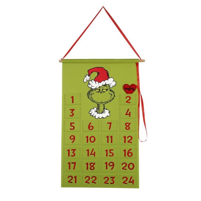 Grinch Heart Countdown Calendar Red Heart