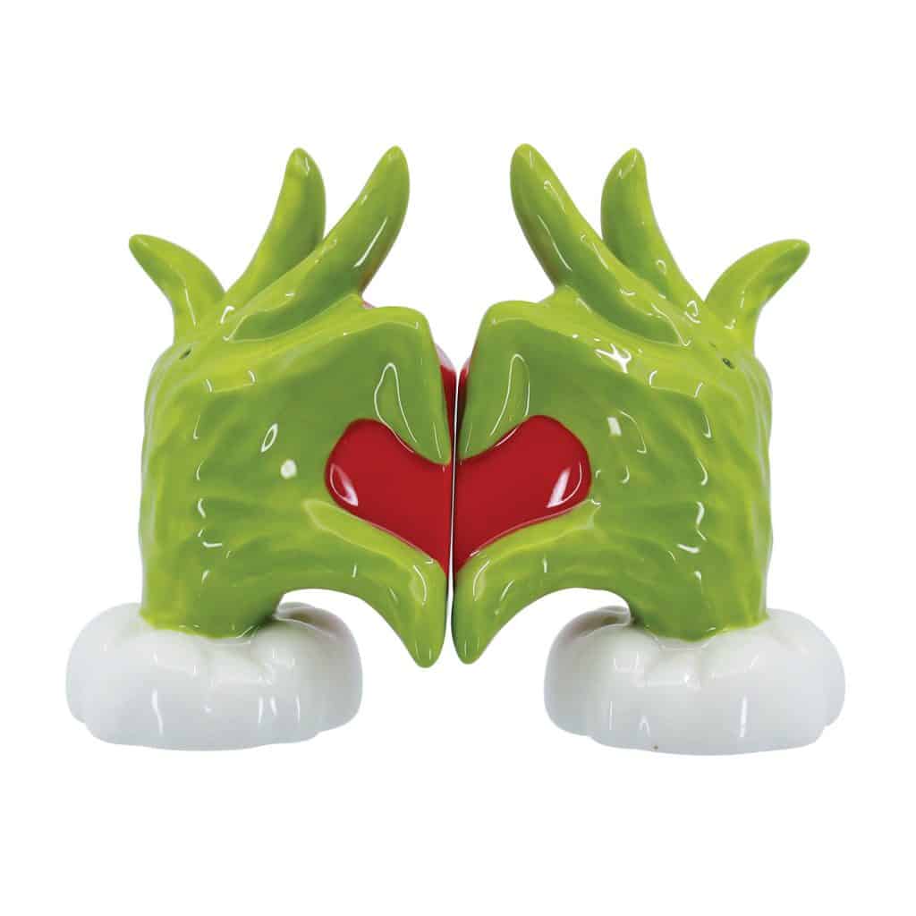 Grinch Heart Hands Salt  Pepper Shakers
