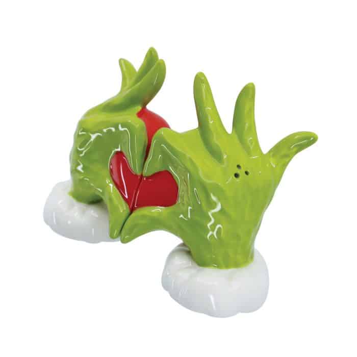 Grinch Heart Hands Salt  Pepper Shakers Side