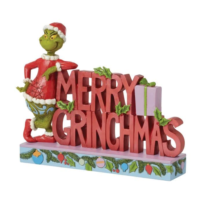 Grinch Merry Grinchmas Word by Jim Shore Quarter View