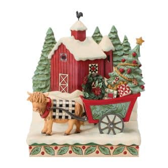 Highland Glen Barn Scene By Jim Shore