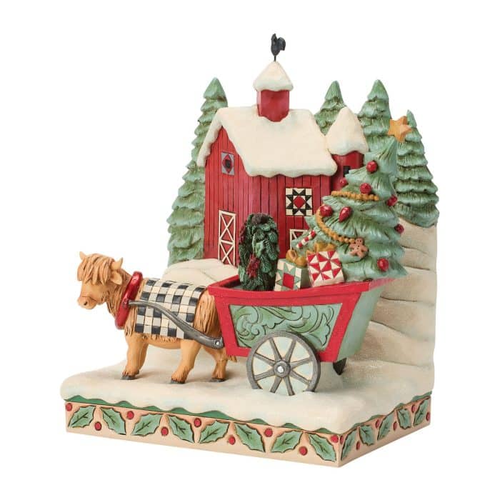 Highland Glen Barn Scene by Jim Shore Quarter View Two