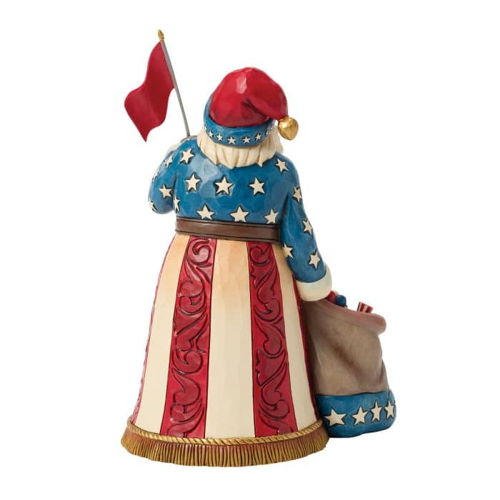 Patriotic Santa with Flag by Jim Shore Back
