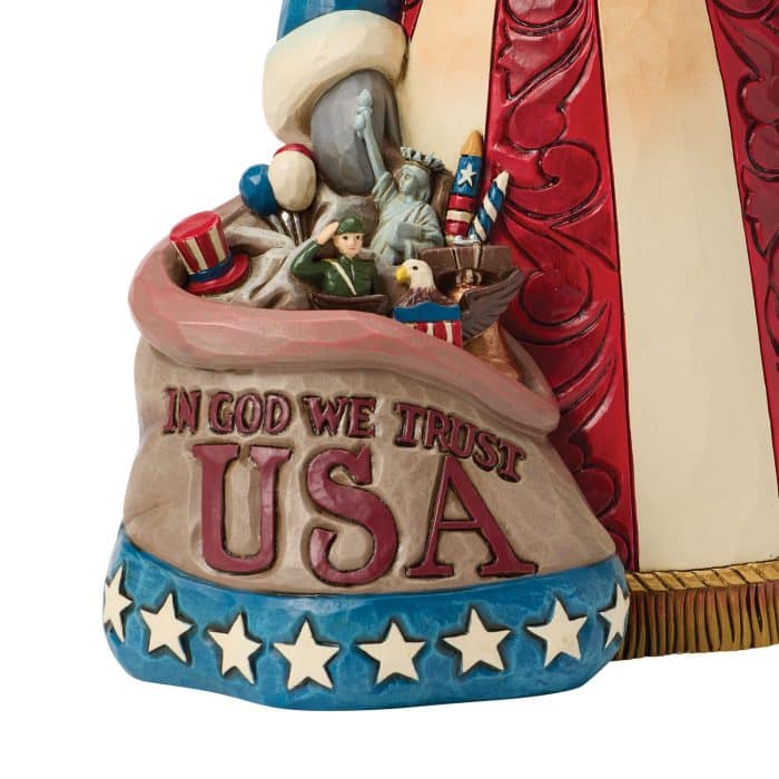 Patriotic Santa with Flag by Jim Shore Close Up