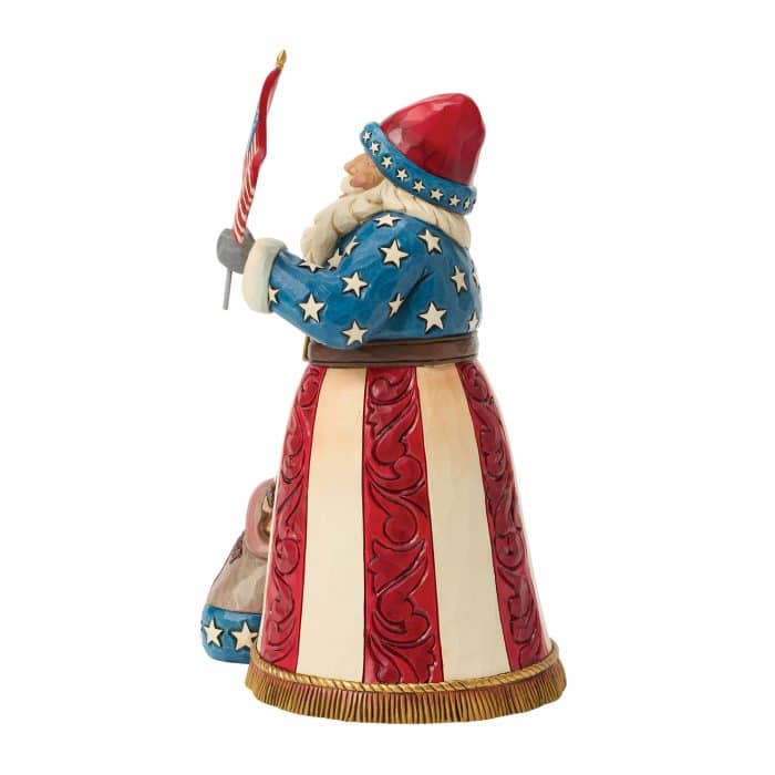 Patriotic Santa with Flag by Jim Shore Side Two