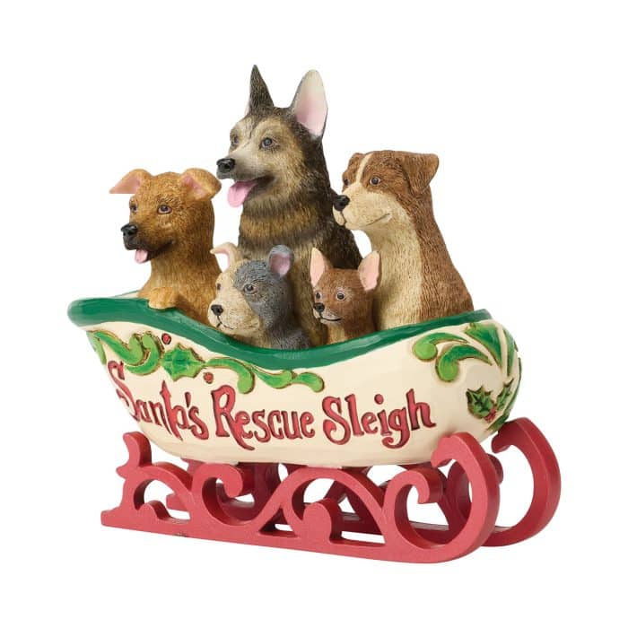 Santas Holiday Rescue Sleigh by Jim Shore Quarter View