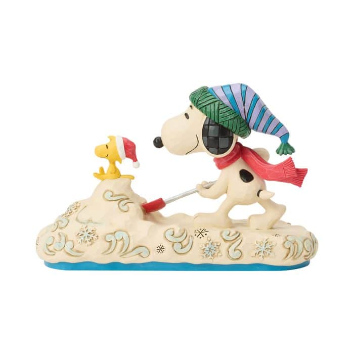 Snoopy Shoveling Snow by Jim Shore Back