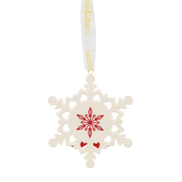 Snowflake Kisses 40th Anniversary Snowbabies Ornament Back
