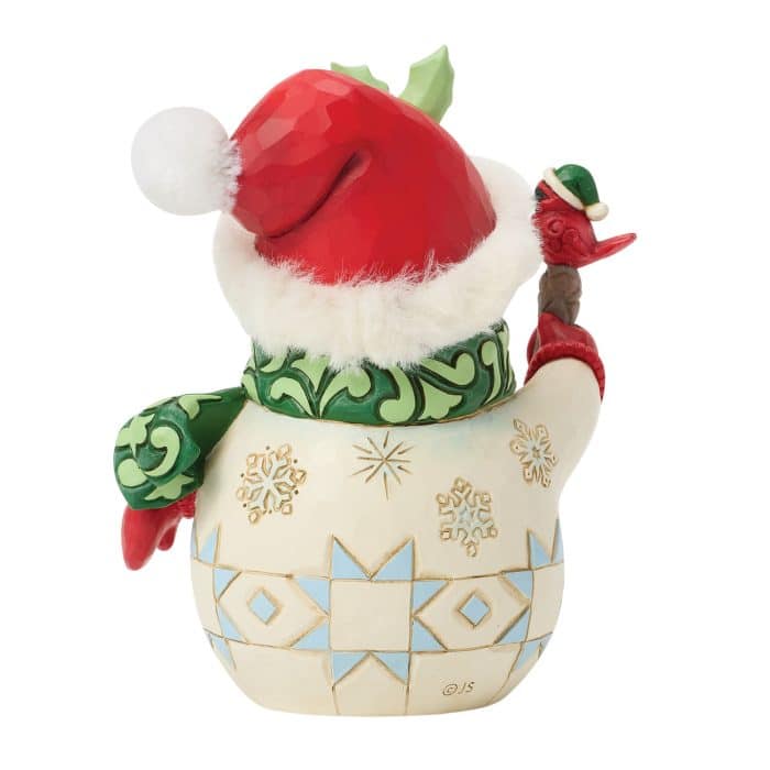 Snowman Cardinal Pint Size by Jim Shore Back