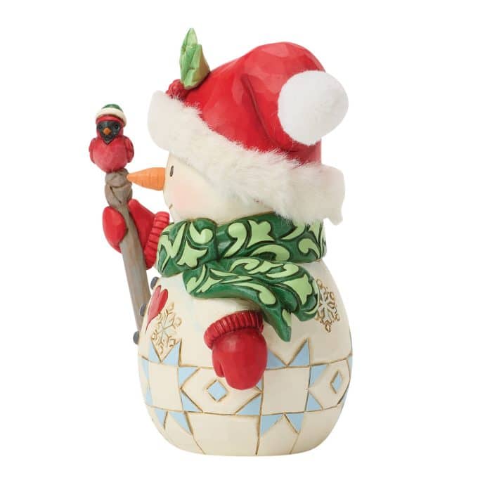 Snowman Cardinal Pint Size by Jim Shore Side