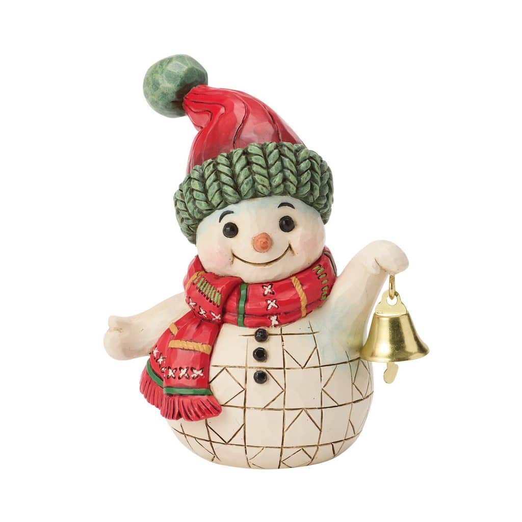Snowman Holding Bell Mini by Jim Shore