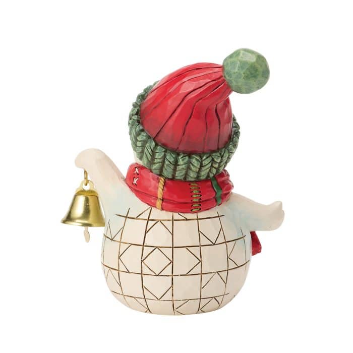 Snowman Holding Bell Mini by Jim Shore Back