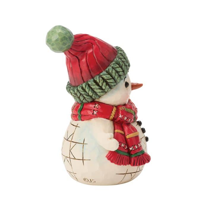 Snowman Holding Bell Mini by Jim Shore Side Two