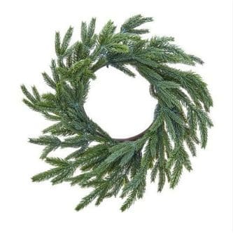 Winter Mini Fir Candle Ring Real Touch 17"