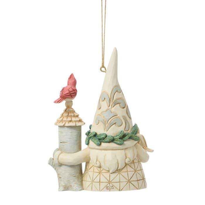 Woodland Gnome with Birdhouse Ornament by Jim Shore Back