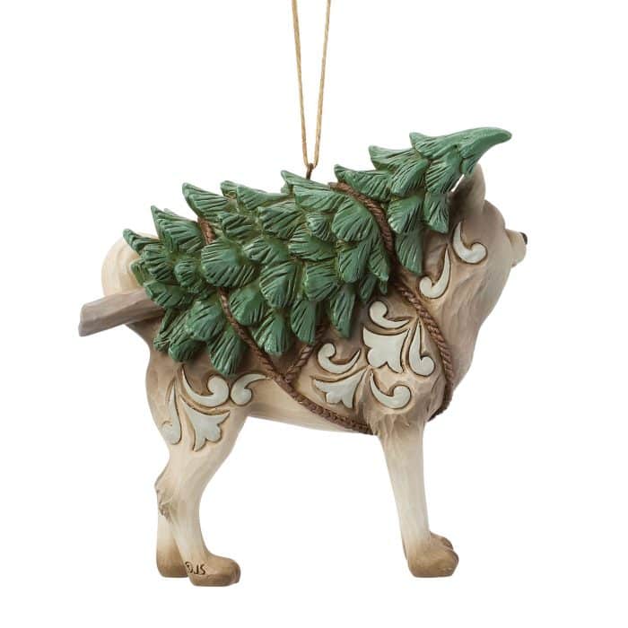 Woodland Husky with Tree Ornament by Jim Shore Back