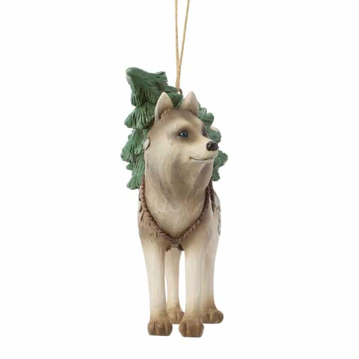 Woodland Husky with Tree Ornament by Jim Shore Side