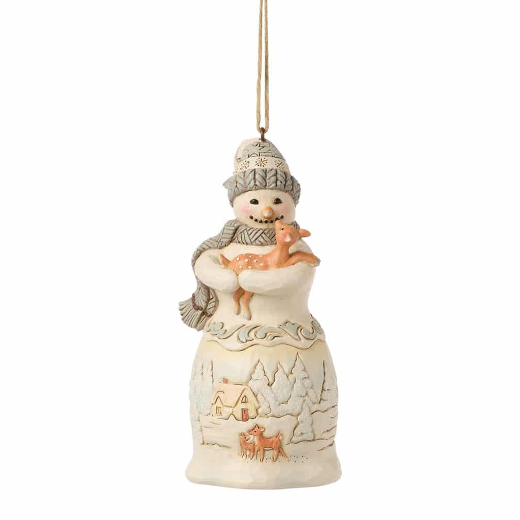Woodland Snowman and Fawn Ornament by Jim Shore