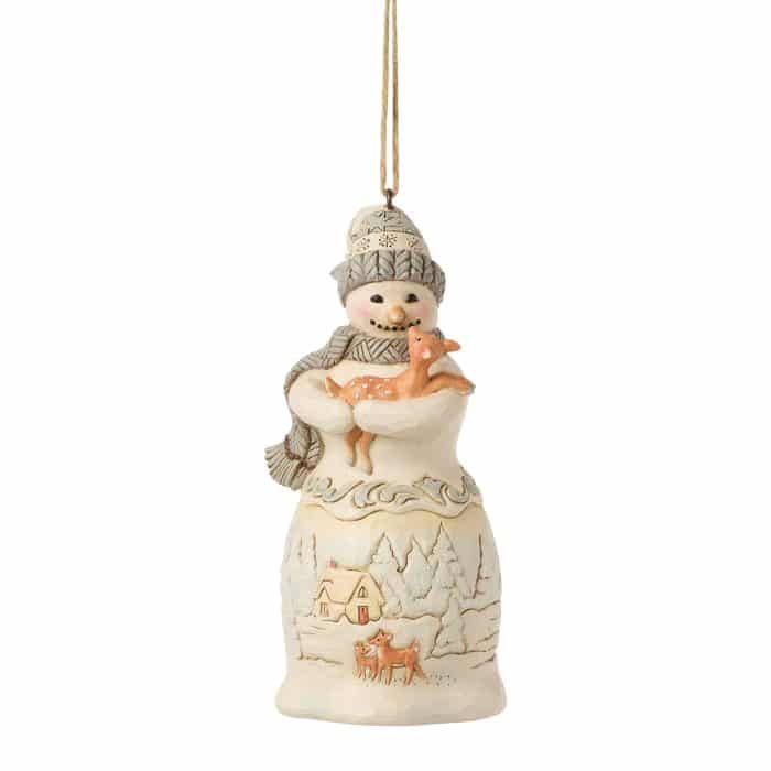 Woodland Snowman and Fawn Ornament by Jim Shore
