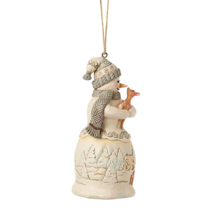 Woodland Snowman and Fawn Ornament by Jim Shore Side
