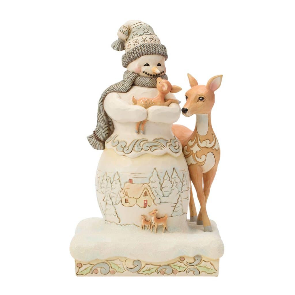 Woodland Snowman with Fawn by Jim Shore