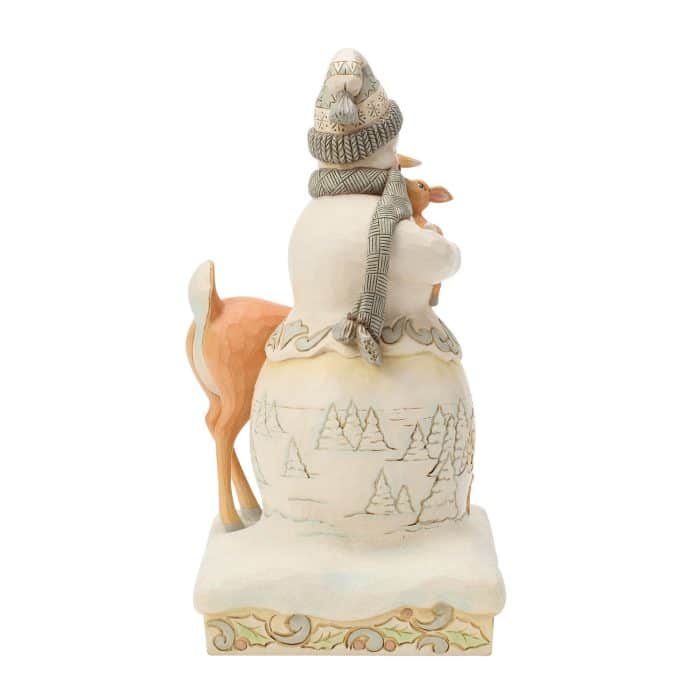 Woodland Snowman with Fawn by Jim Shore Side