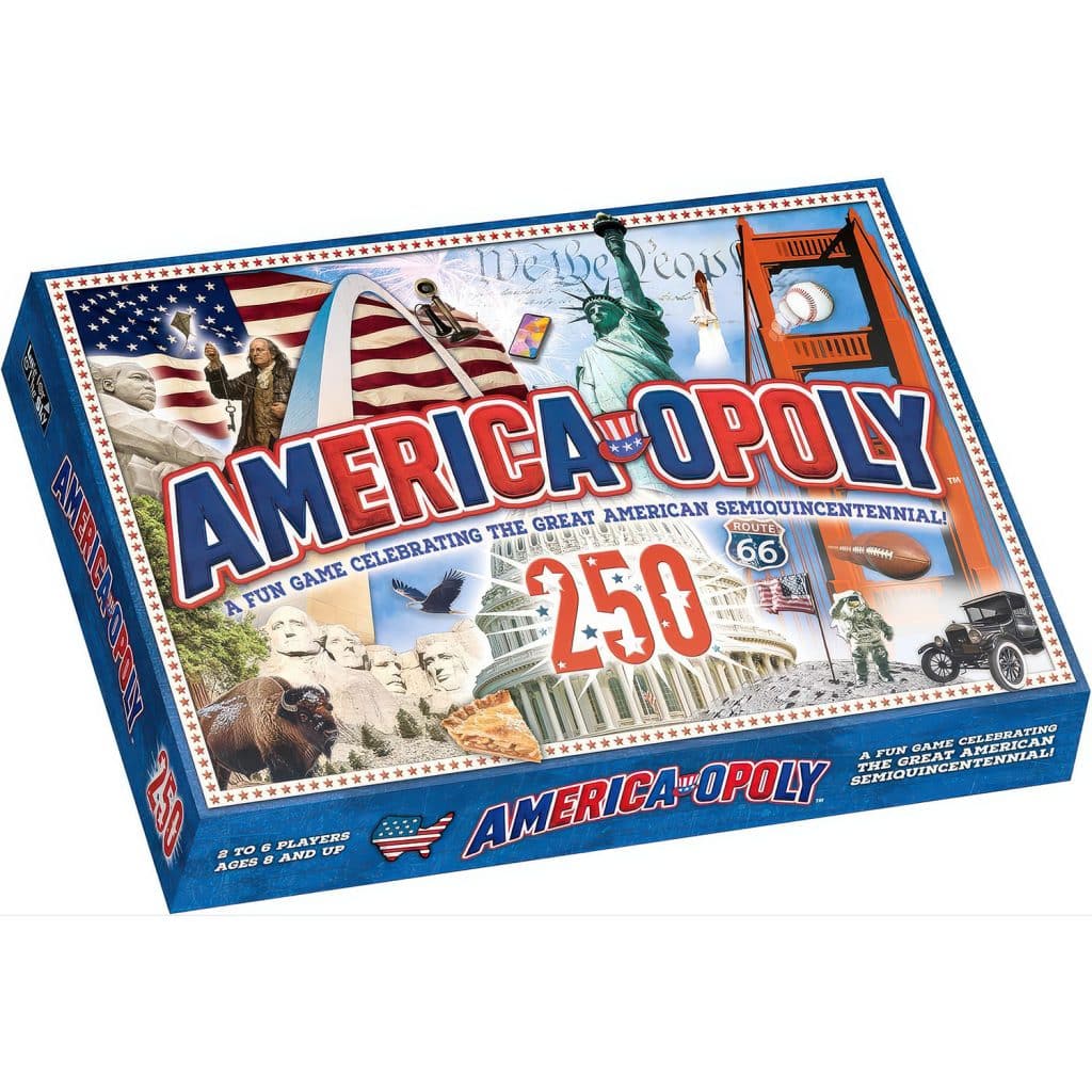 America Opoly 250 Usa Game Set Up Board Cards