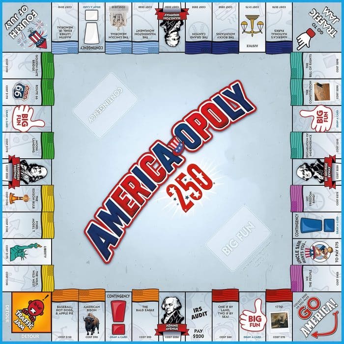 America opoly 250 Usa Game Set Up Board