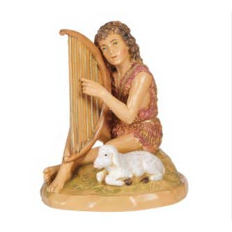 Azarel the Shepherd with Harp Fontanini Nativity Collection