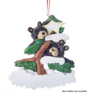Bear Family On Tree Ornaments Personalize
