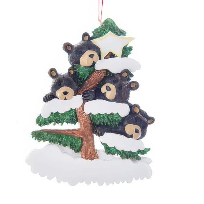 Bear Family on Tree Ornaments Personalize Four