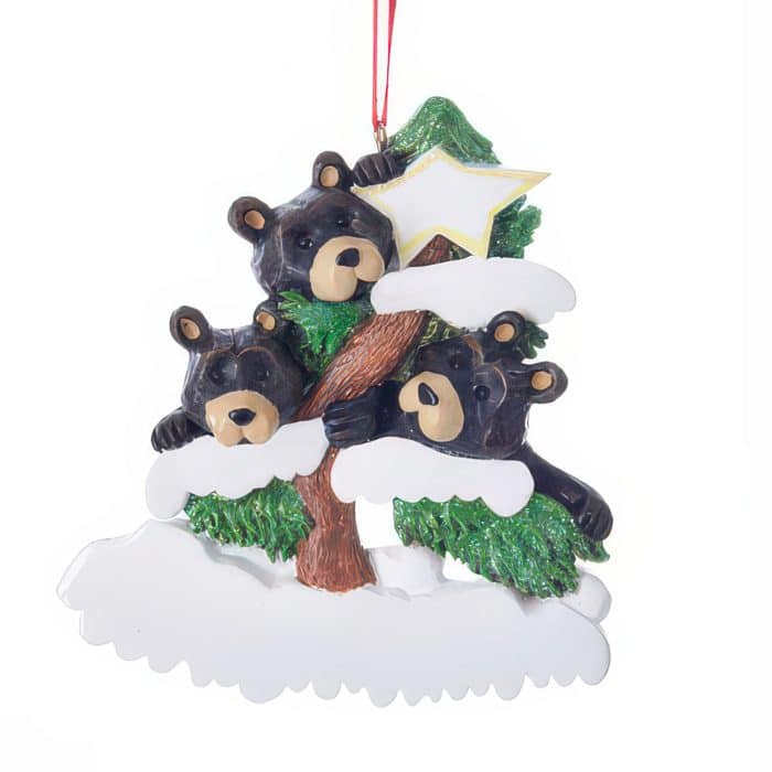 Bear Family on Tree Ornaments Personalize Three