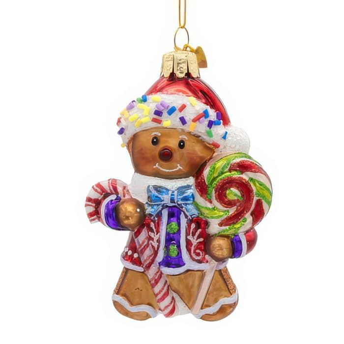 Candy Gingerbread Man Ornament Quarter View