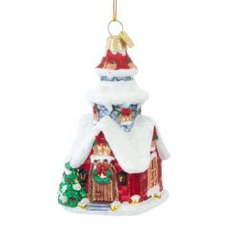 Decorated Christmas House Ornament