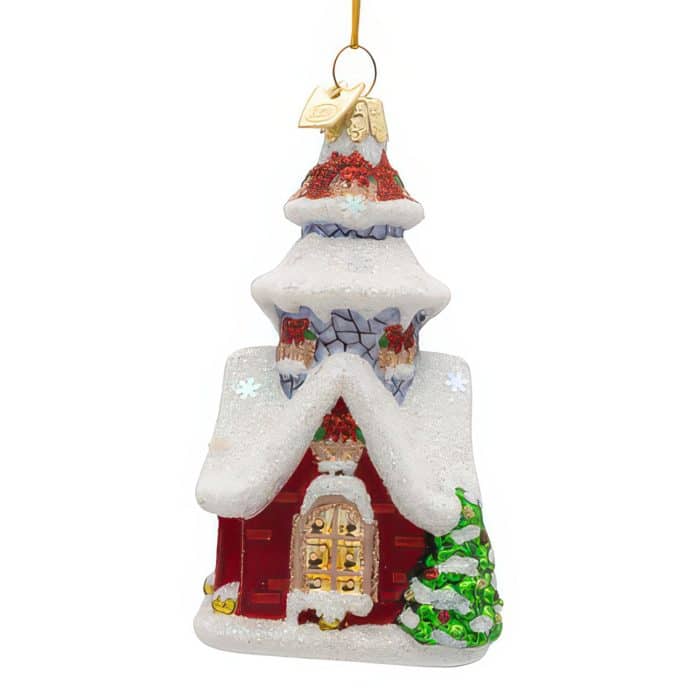 Decorated Christmas House Ornament Side