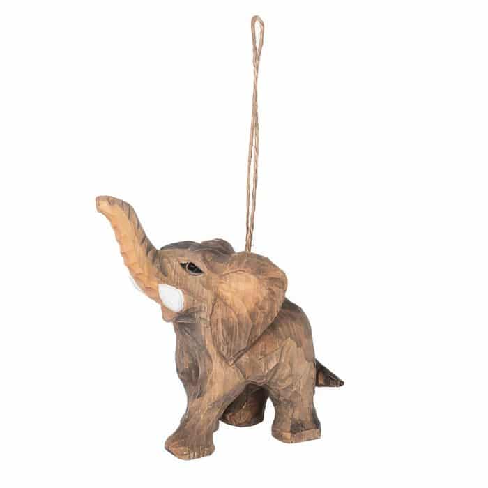 Elephant Carved Look Ornament