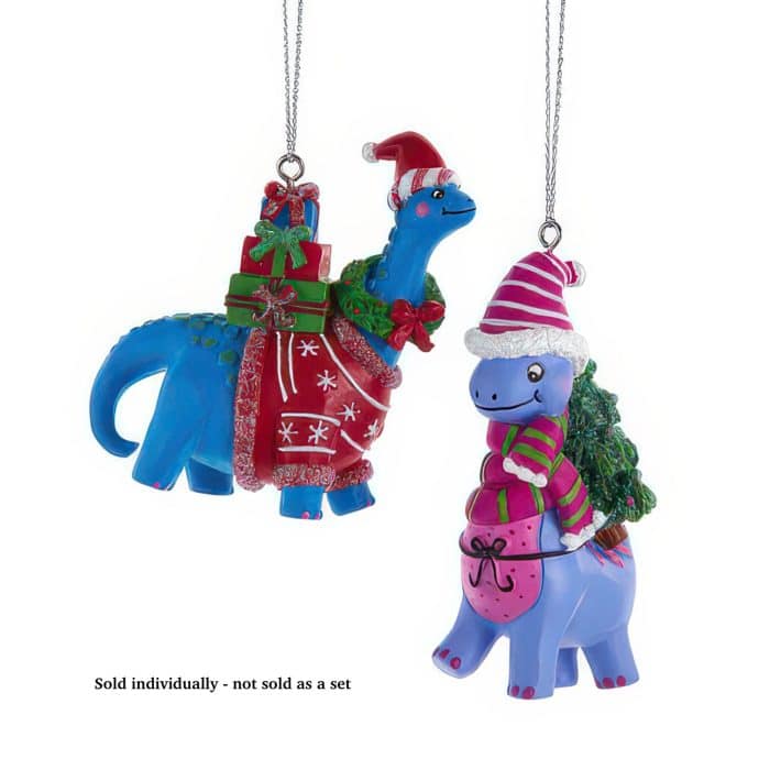 Festive Holiday Dinosaur Ornament
