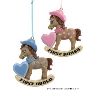 First Rodeo Baby's Ornament Personalize