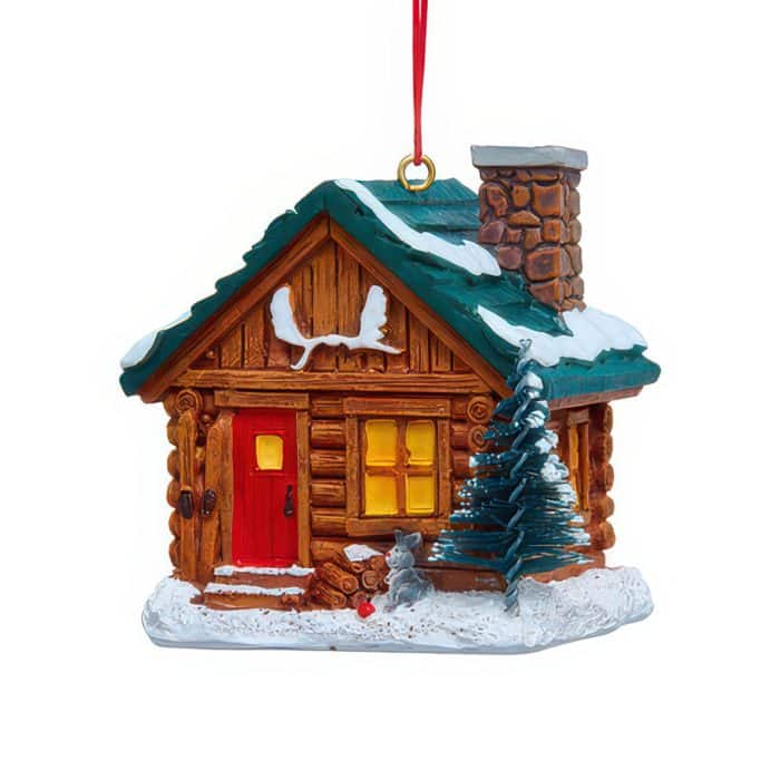 Forest Log Cabin Ornament