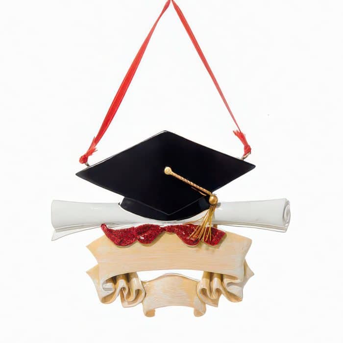 Graduation Cap  Scroll Ornament Personalize