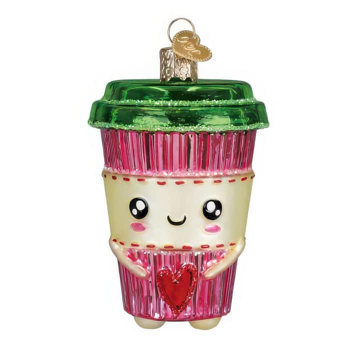 Happy Coffee Ornament Old World Christmas Front
