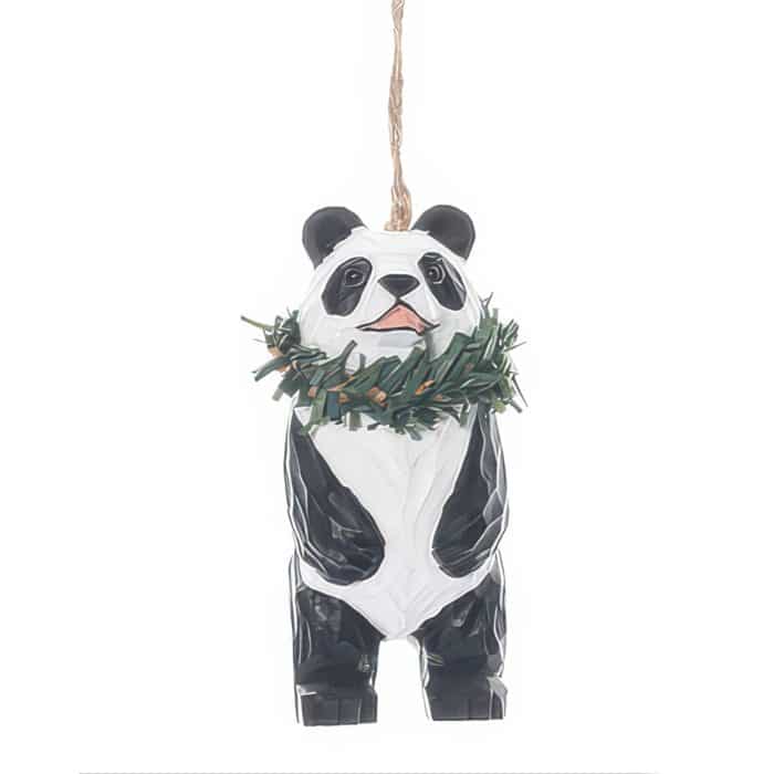Happy Panda with Wreath Ornament