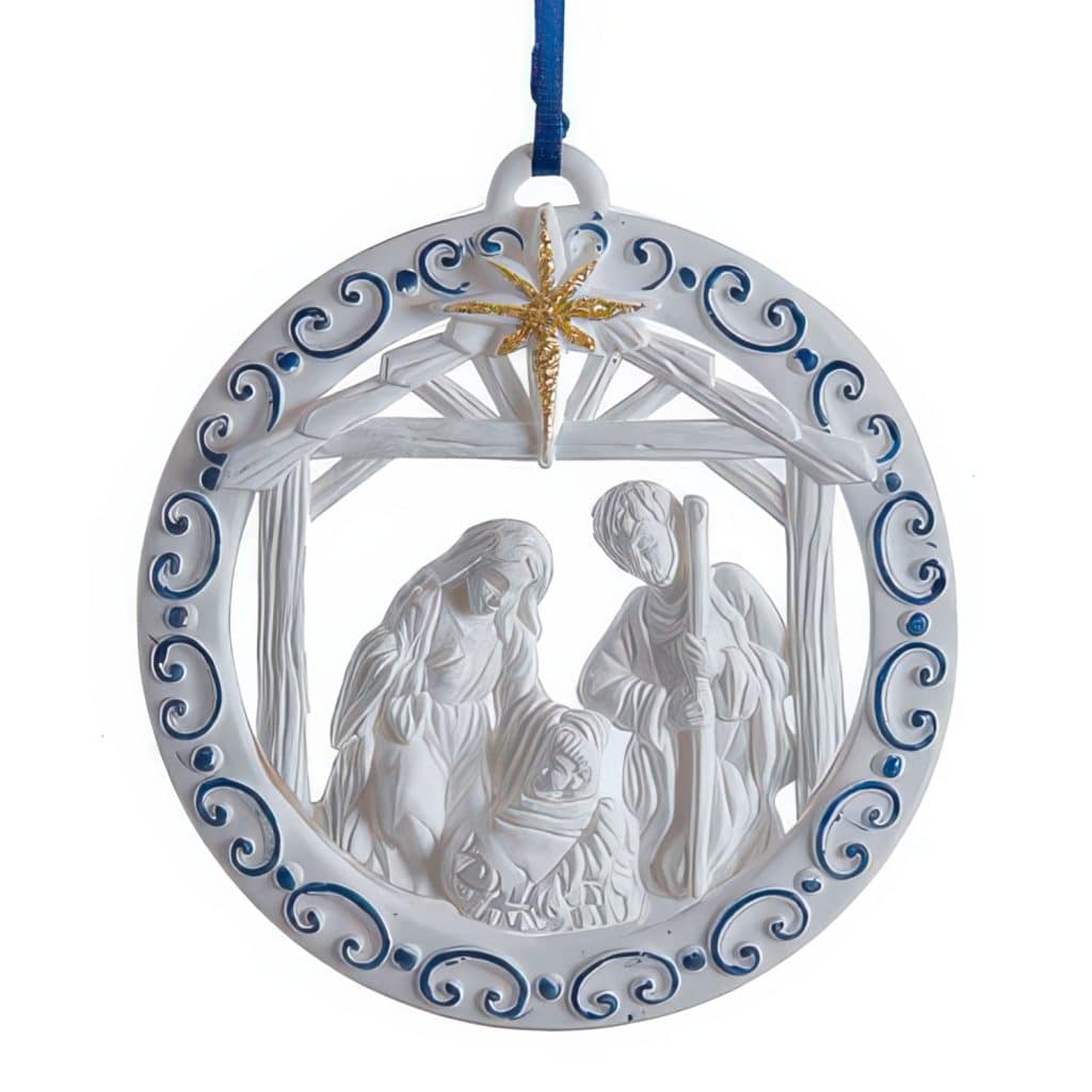 Holy Family Blue Trim Ornament