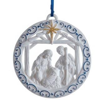 Holy Family Blue Trim Ornament