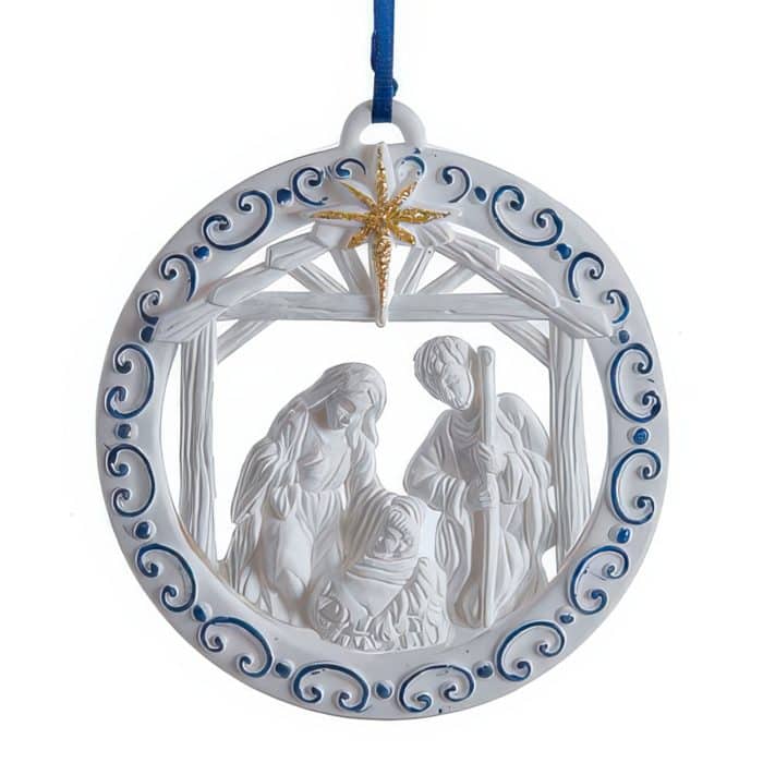 Holy Family Blue Trim Ornament