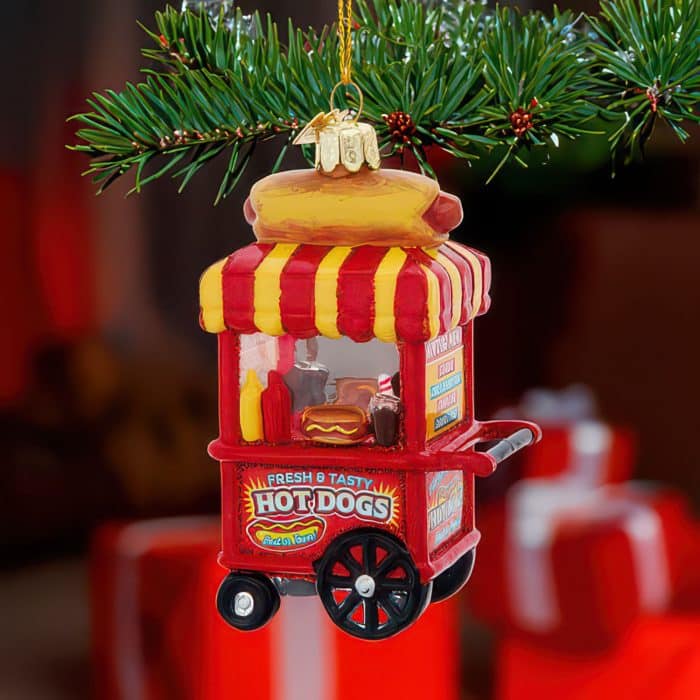 Hot Dog Cart Ornament Glam