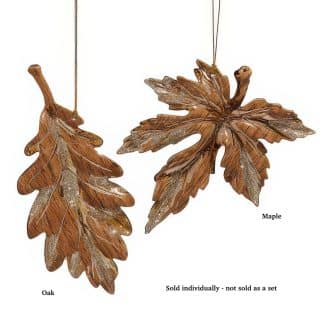 Leaves With Glittered Edge Ornaments