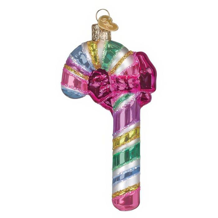 Pastel Candy Cane Ornament Old World Christmas Back